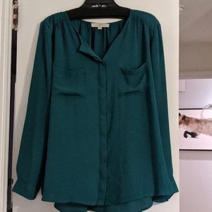 Loft Green Blouse Size XL